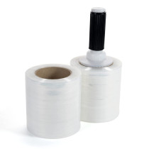 5" x 700', 120 Gauge Stretch Wrap Mini Roll with a Plastic Handle Included, Clear